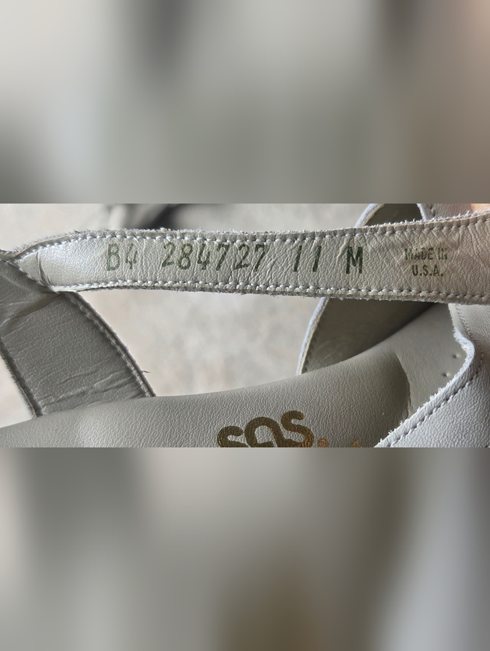 SAS Caress Bone White Cross Strap Wedge Leather Sandal Size 11 USA - Picture 8 of 9